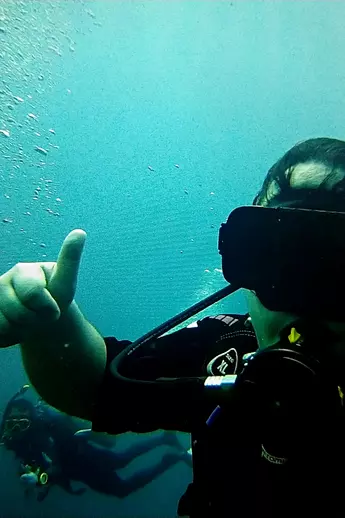 Selfie while scuba diving in Tamarindo