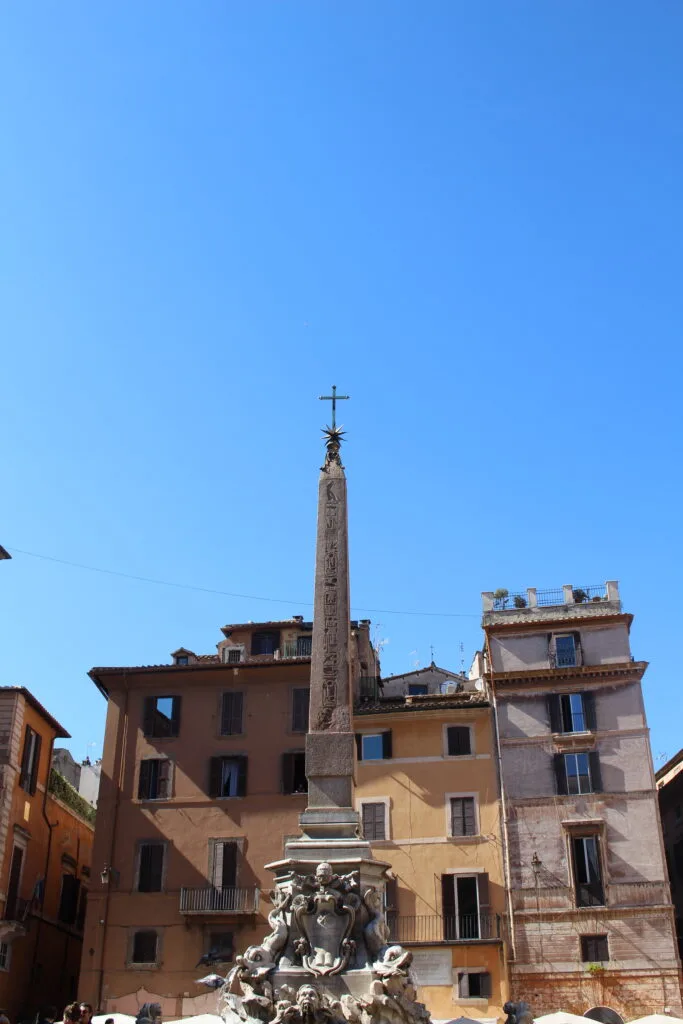 Obelisk at the top of the Spanish Steps