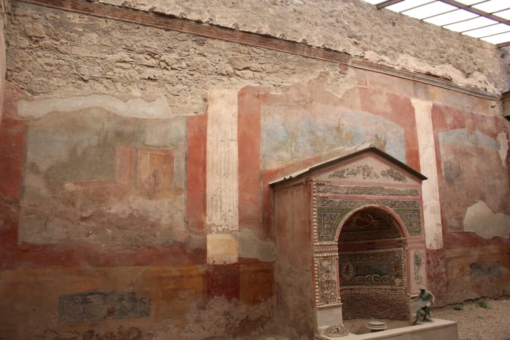 Inside a restored house in Pompeii