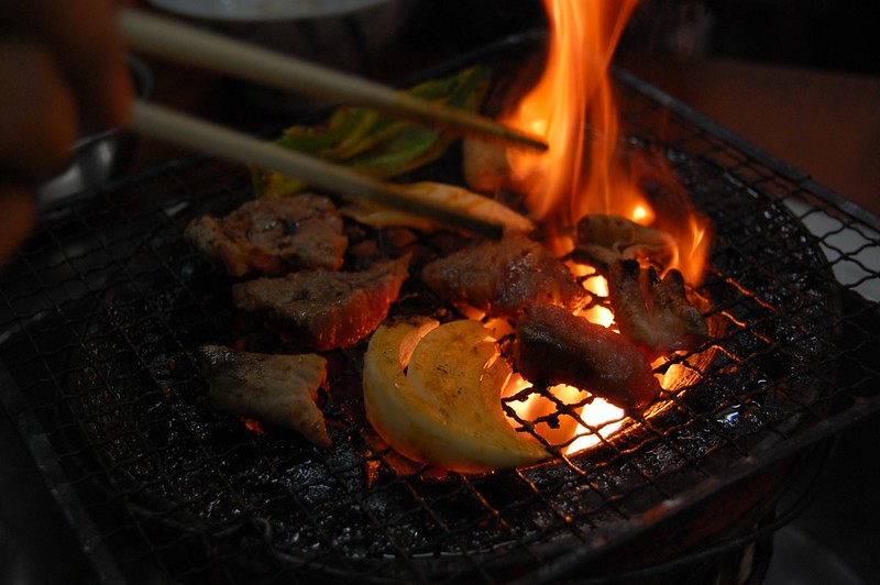 Yakiniku over an open fire.  Photo from Flickr - lo5t