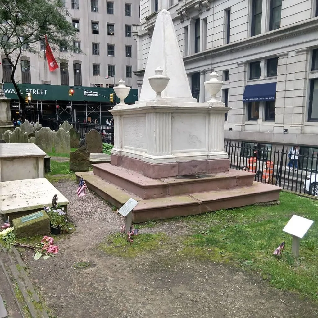 Alexander Hamilton, Eliza Hamilton, and Philip Hamilton's graves in Trinity Church. An icon of Hamilton's New York City. 