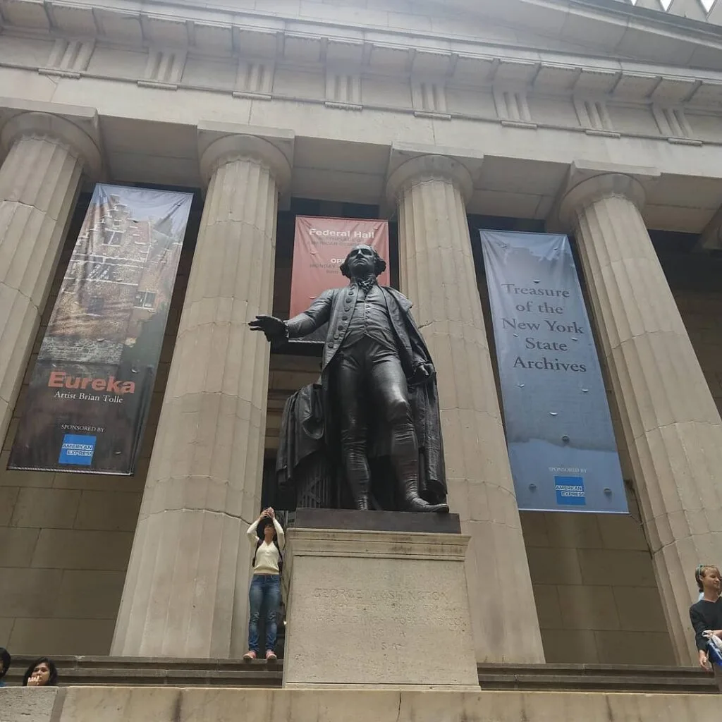 Federal Hall is an icon of Hamilton's New York City.  A statue of George Washington stands outside commemorating his inaugeration. 