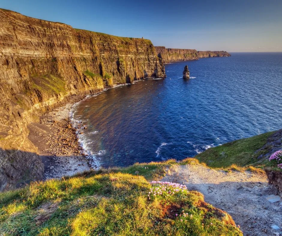 Cliffs of Moher, Ireland, at sunset.  