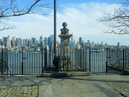 The duelling ground in Weehawken isn't in NYC, but is a great place to visit to mourn the life of this founding father. 