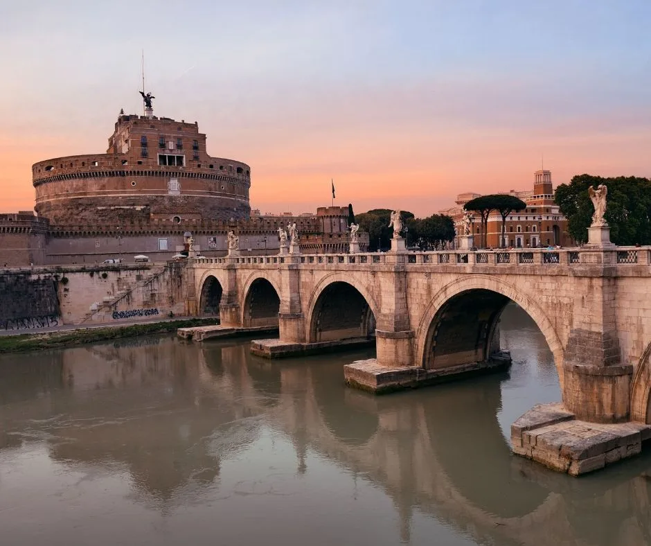 The Castel Sant'Angelo is a great place to end day 2 of your 3 days in Rome itinerary. Sunset here is gorgeous and the top of the museum gives panoramic views of the city.