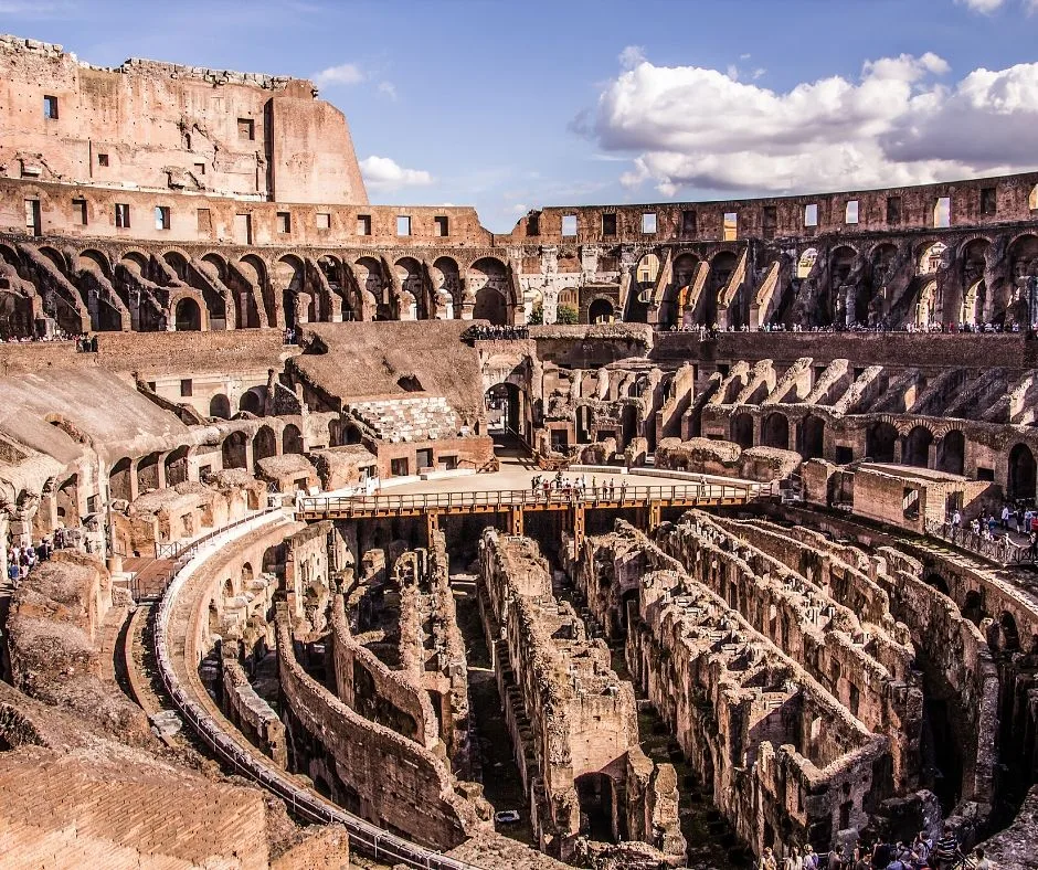 The inside of the Colosseum during our 3 days in Rome