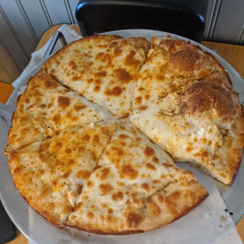 Crabby Pizza from Famous in Chincoteague.