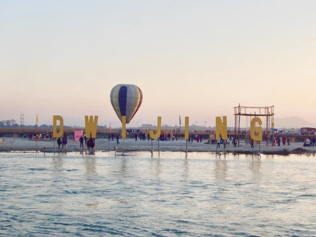 Dwijing sign on the beach. It's one of the biggest festivals and best places to celebrate new years eve around the world! 