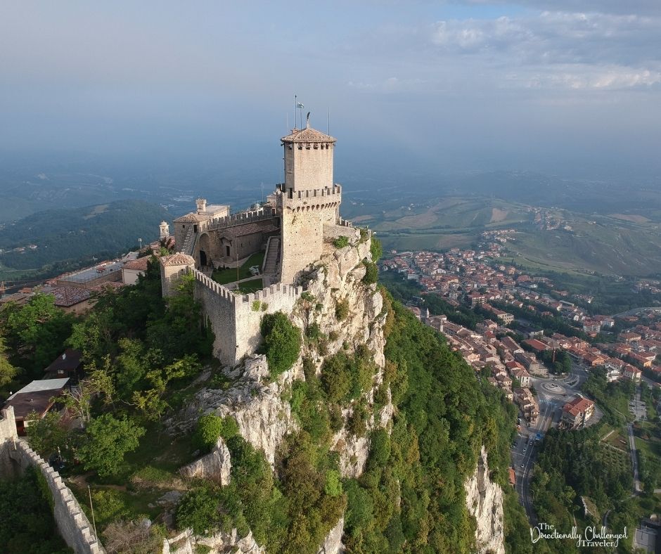 The San Marino castle on Mount Titano.