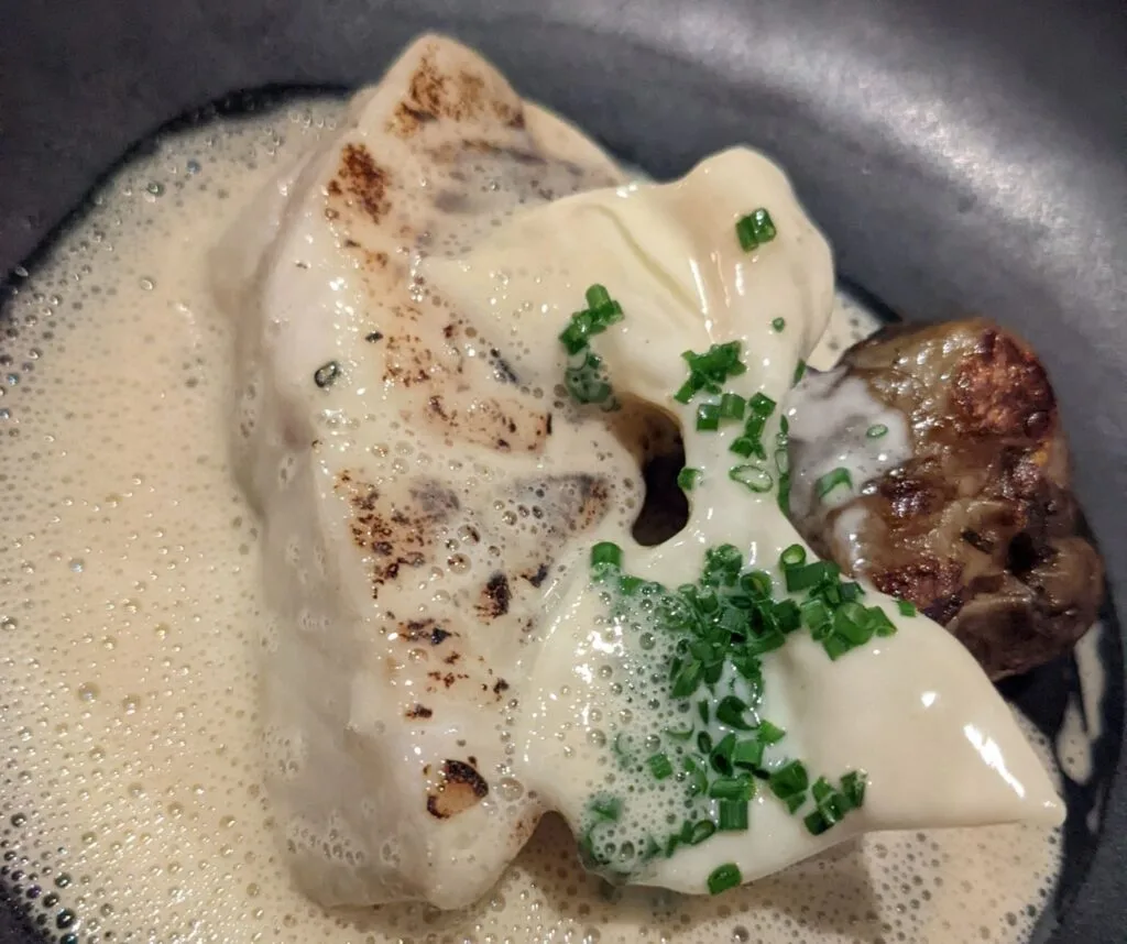 Braised beef in a creamy sauce