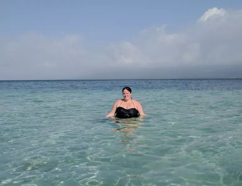 Me enjoying the crystal clear waters in Panama