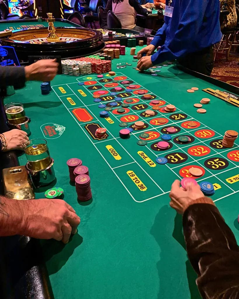 A roulette table in Vegas. 