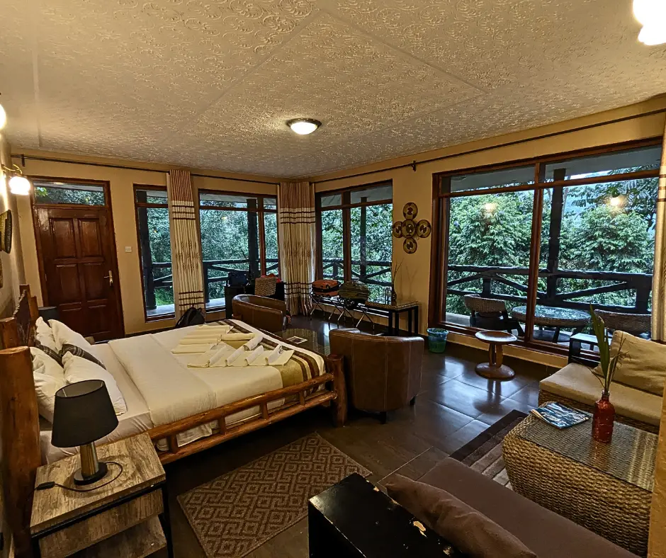 A lodge in Uganda outside the Bwindi Impenetrable Forest. 