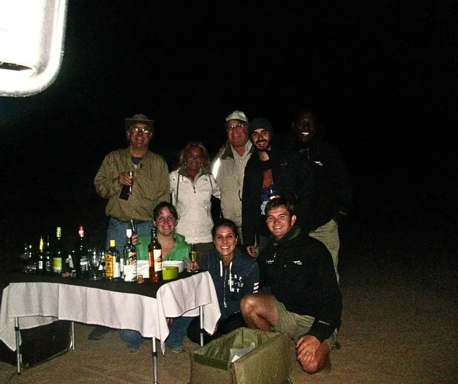 Our jeep enjoying a sundowner in South Africa.