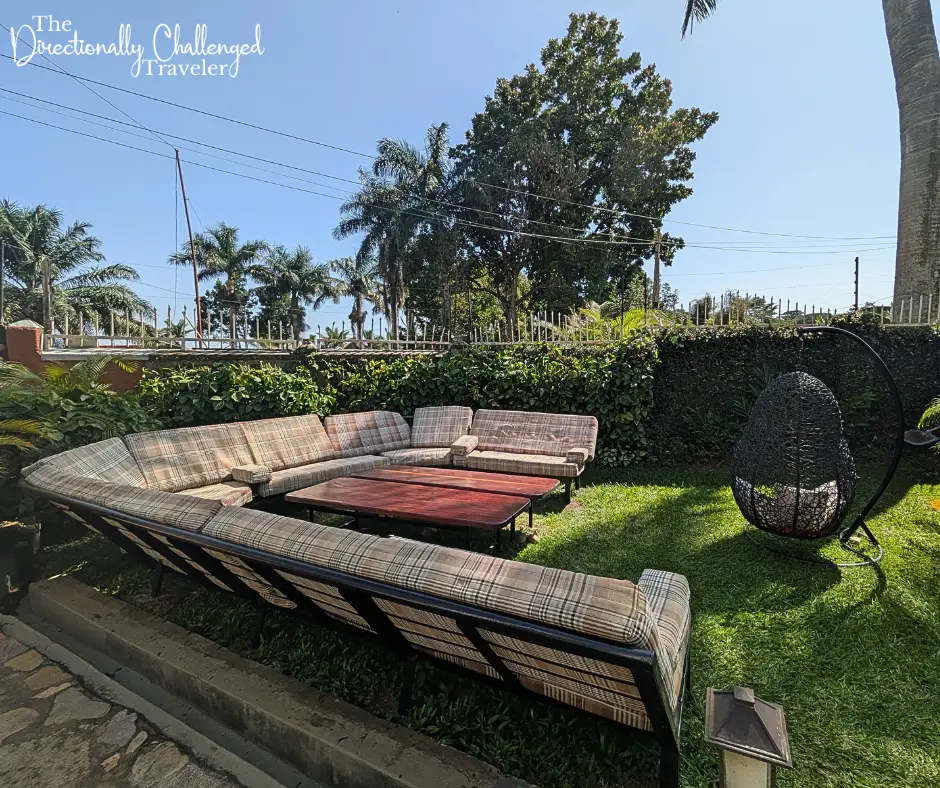 The sitting area at 2Friends Beach Hotel, Entebbe. 