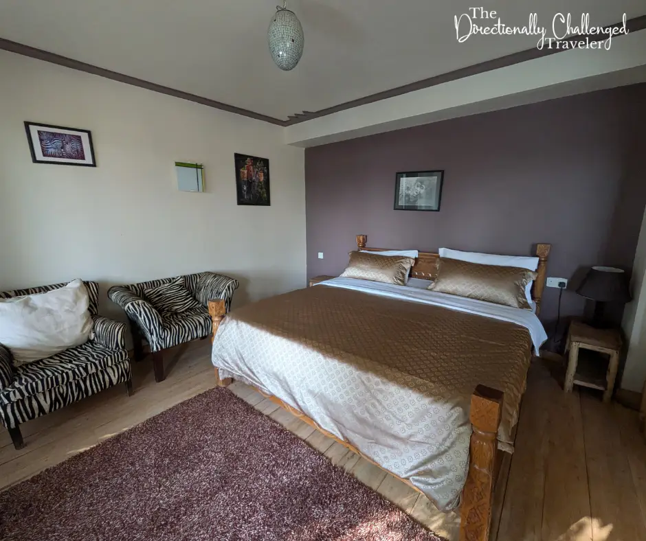 My bed at Birdnest at Lake Bunyonyi, Uganda