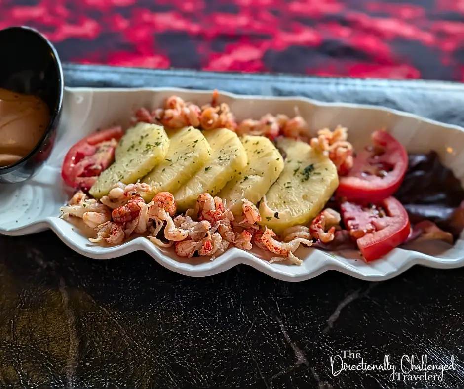 My appetizer at Birdnest at Lake Bunyonyi, Uganda