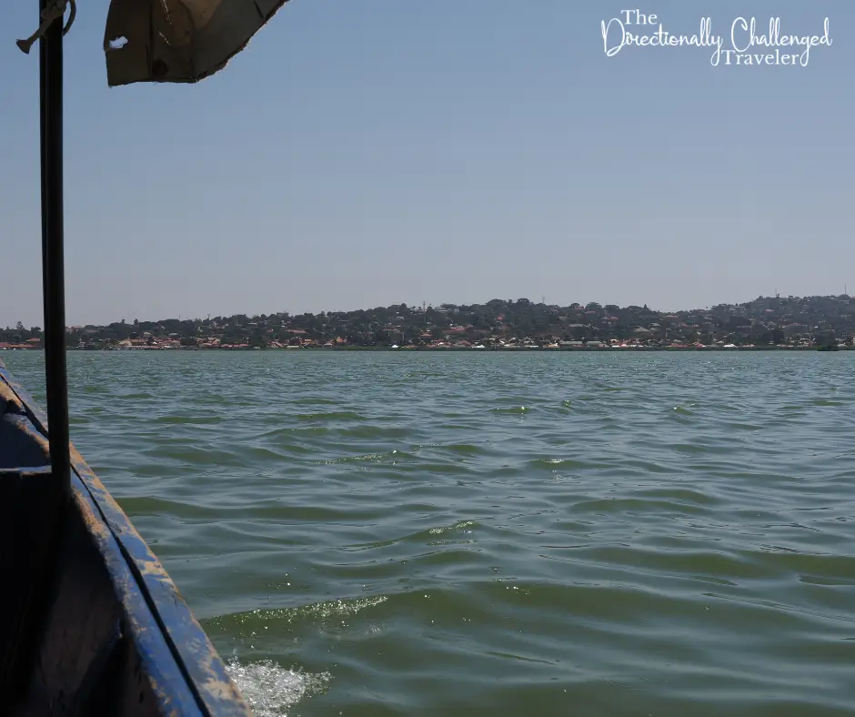 The view while crossing Lake Victoria in Uganda