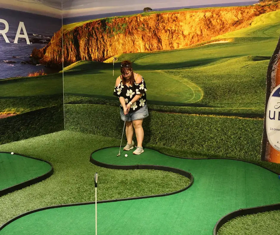 Me playing mini golf at the Anheuser-Busche brewery