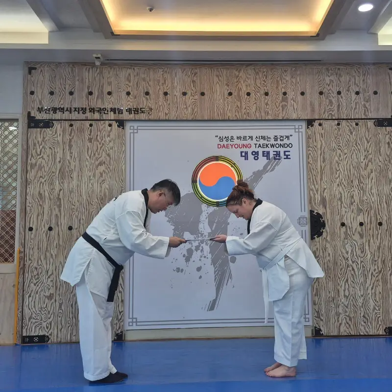 Me doing taekwondo - one of the best cultural experiences in South Korea.
