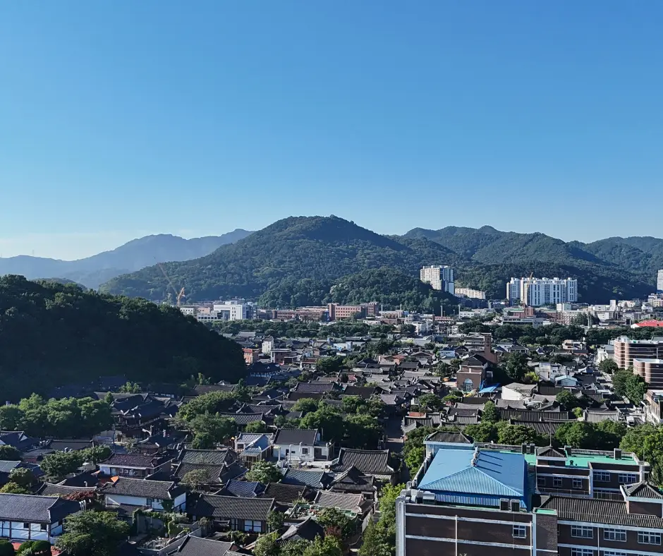 Drone photo of South Korea. 