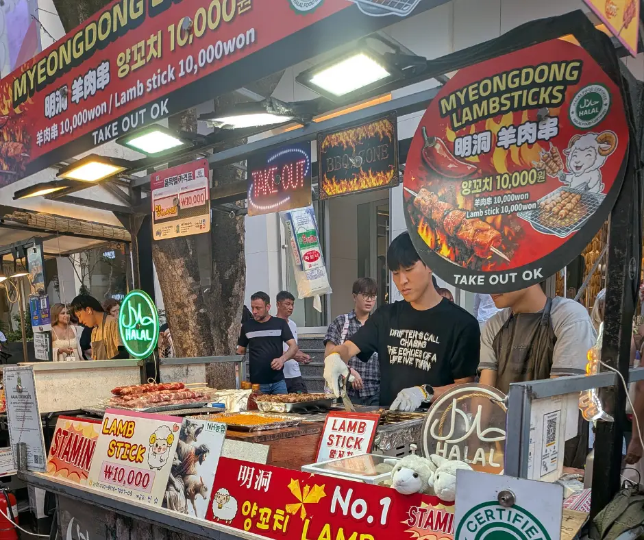 Myeongdong street food vendor. 