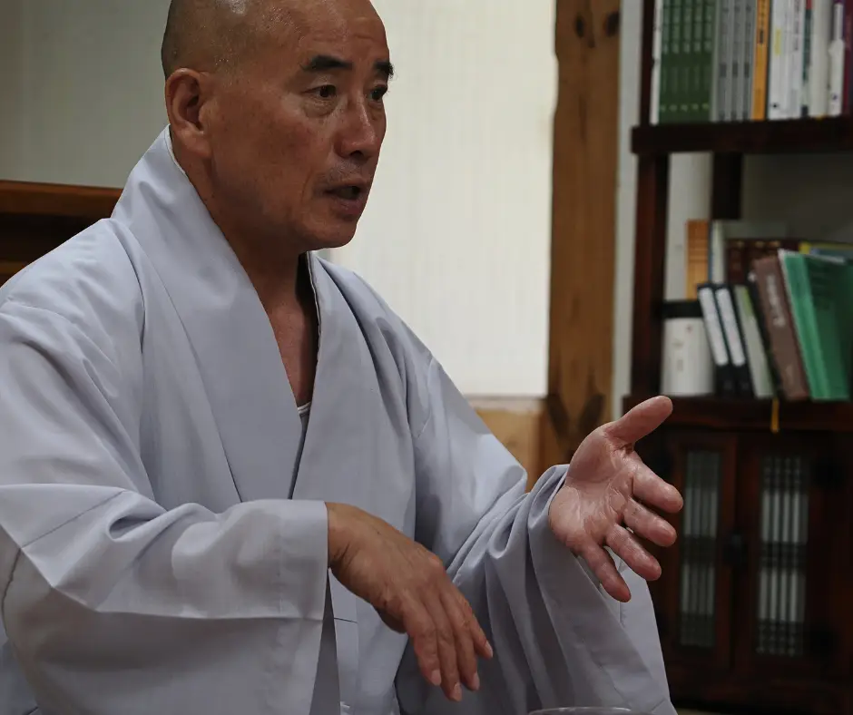 Our monk talking about his life in South Korea. 