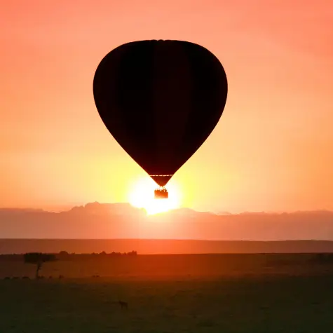A hot air balloon over the Masai Mara