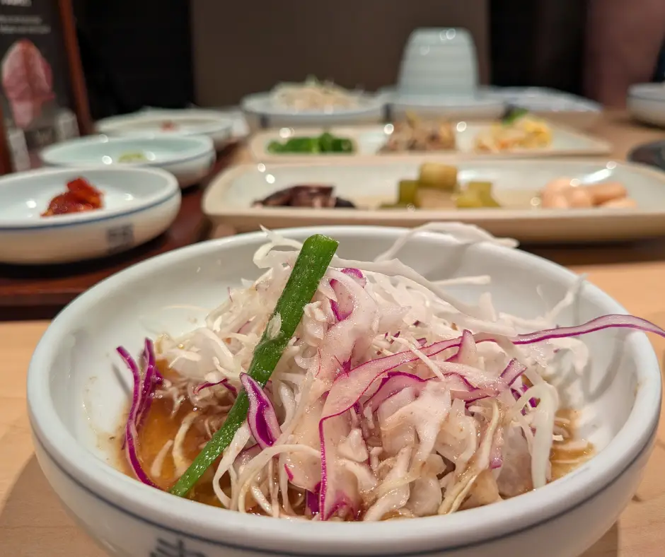 Banchan is an essential part of Korean BBQ.