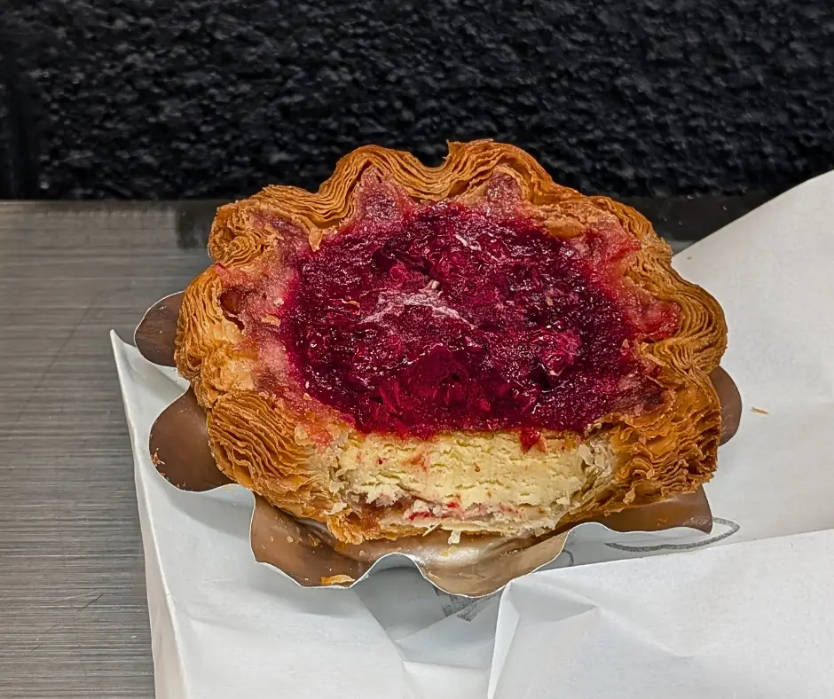 A strawberry egg tart in South Korea. 